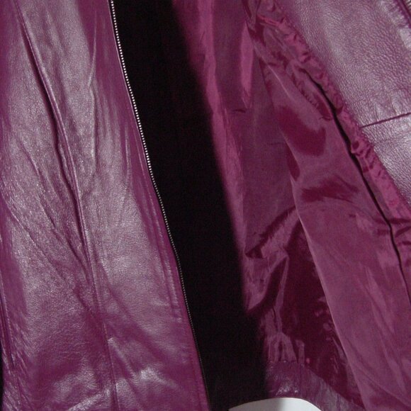 Vtg JL Studio For Jessica London Maroon Red Women's Cafe Racer Jacket Sz 18W - Picture 6 of 10